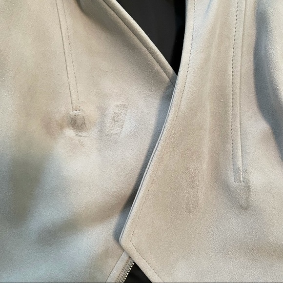 MACKAGE Cleo Grey Suede Leather Moto Biker Zip Jacket Small - Picture 9 of 12